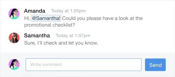 Mention people in ProofHub chat
