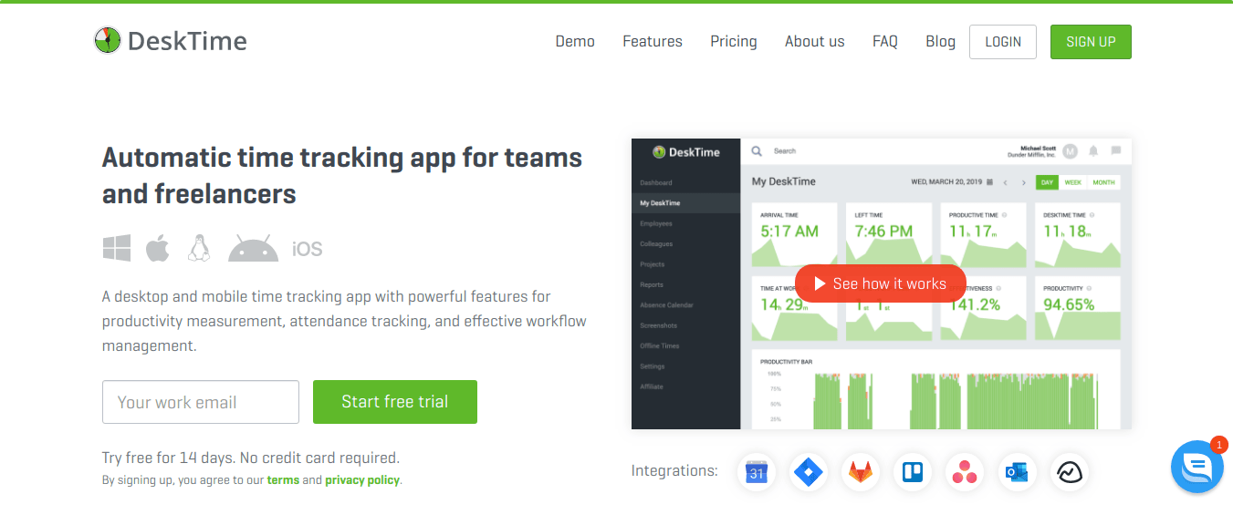DeskTime as marketing time tracking tool