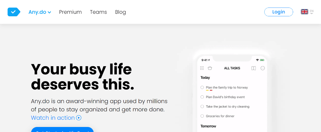 Any.do as best to do list app