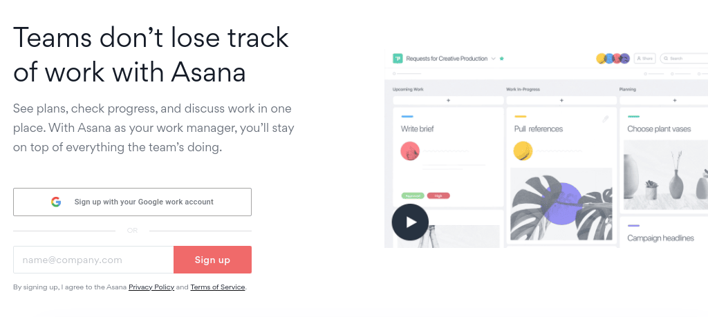 Asana as work management tool for organizations