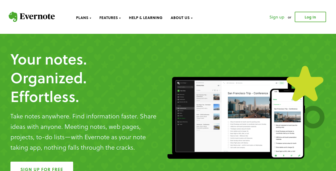 Evernote note taking Productivity app