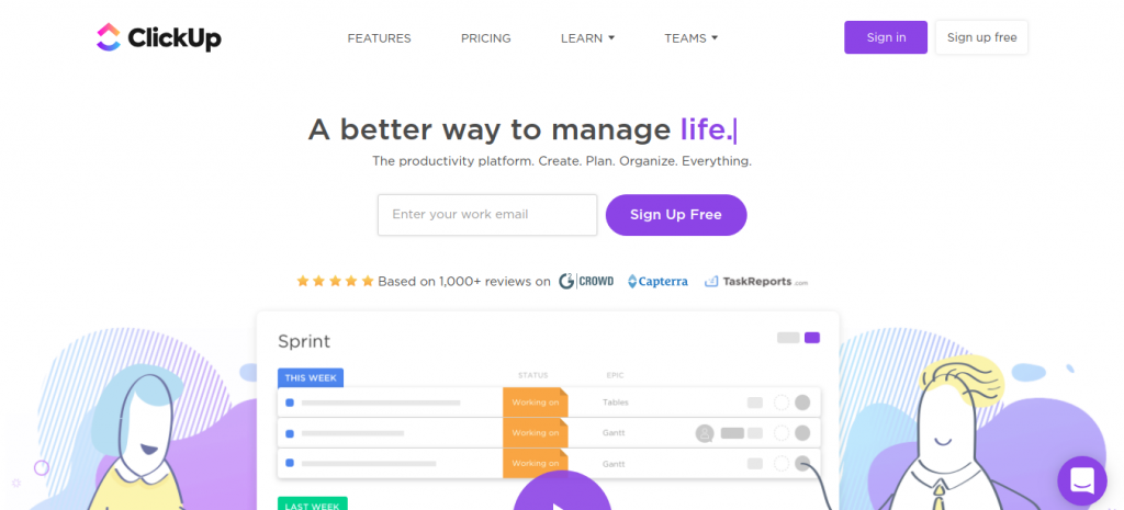 ClickUp as pm tool