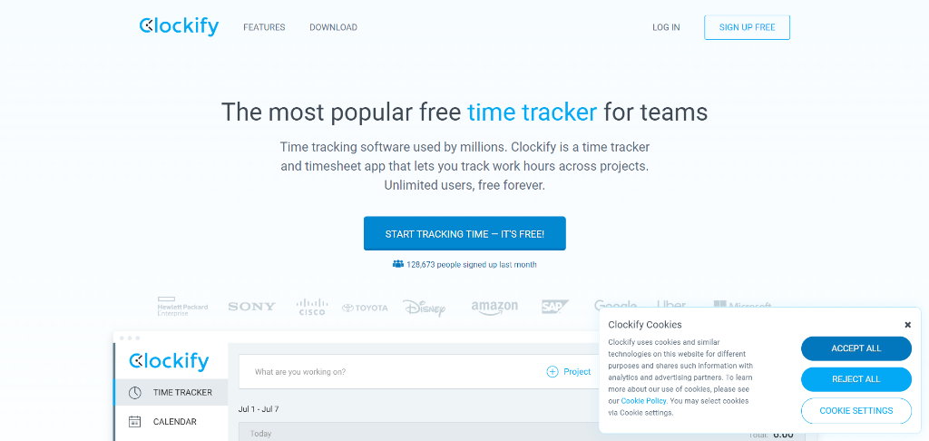 Clockify time management app