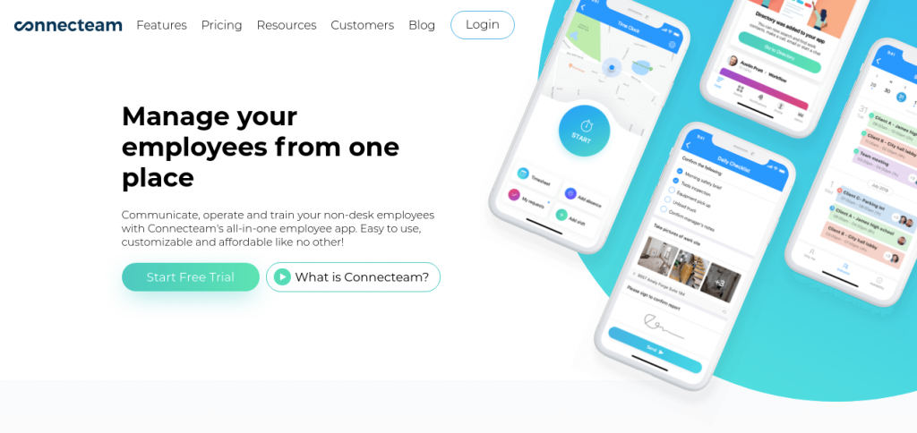 Connectteam as team chat app