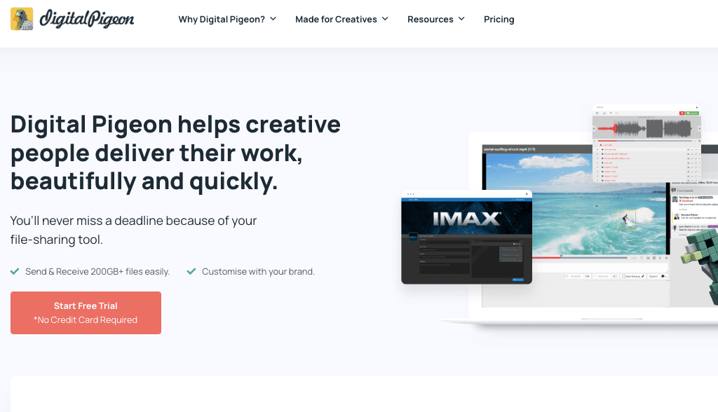 Digital Pigeon as a content collaboration tool