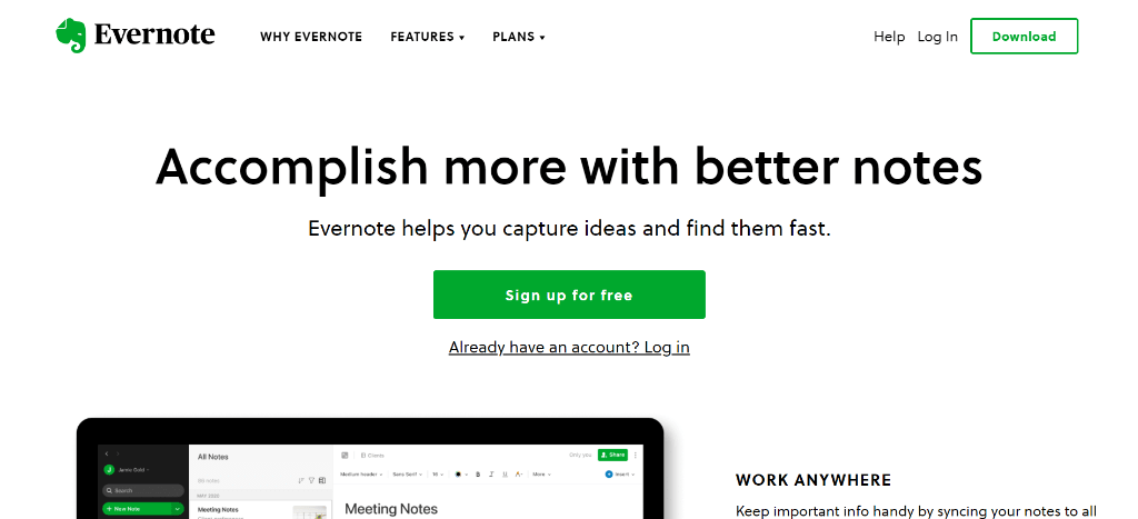 Evernote as task list app