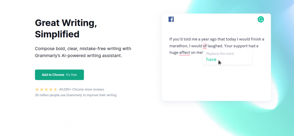 grammarly as digital marketing app