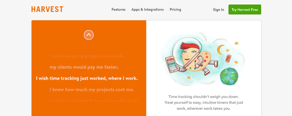 Harvest simple collaboration software with time tracking feature
