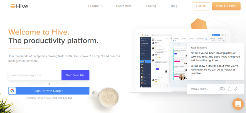 Hive as project management software