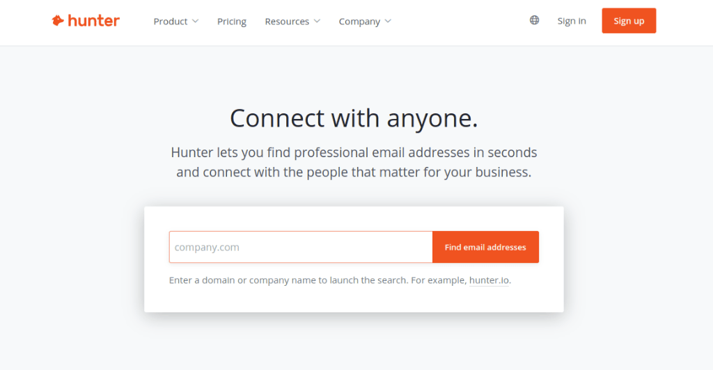 Hunter as a email marketing tool