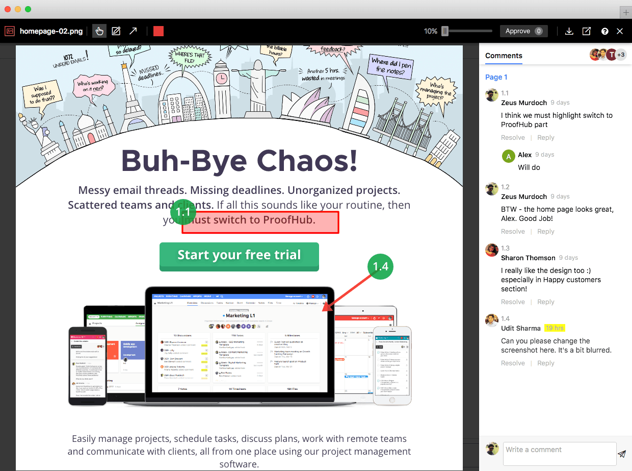 ProofHub - desinger tool for web graphic designers