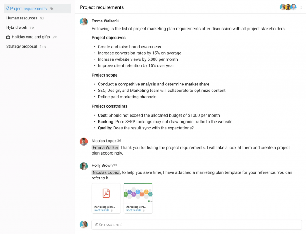 Communicate with your team in real-time 