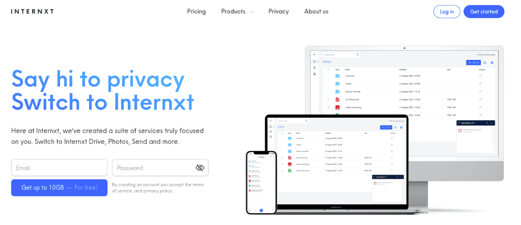 Internxt communication and collaboration software for business