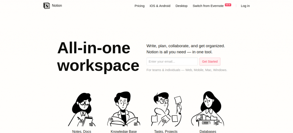 Notion as project management software