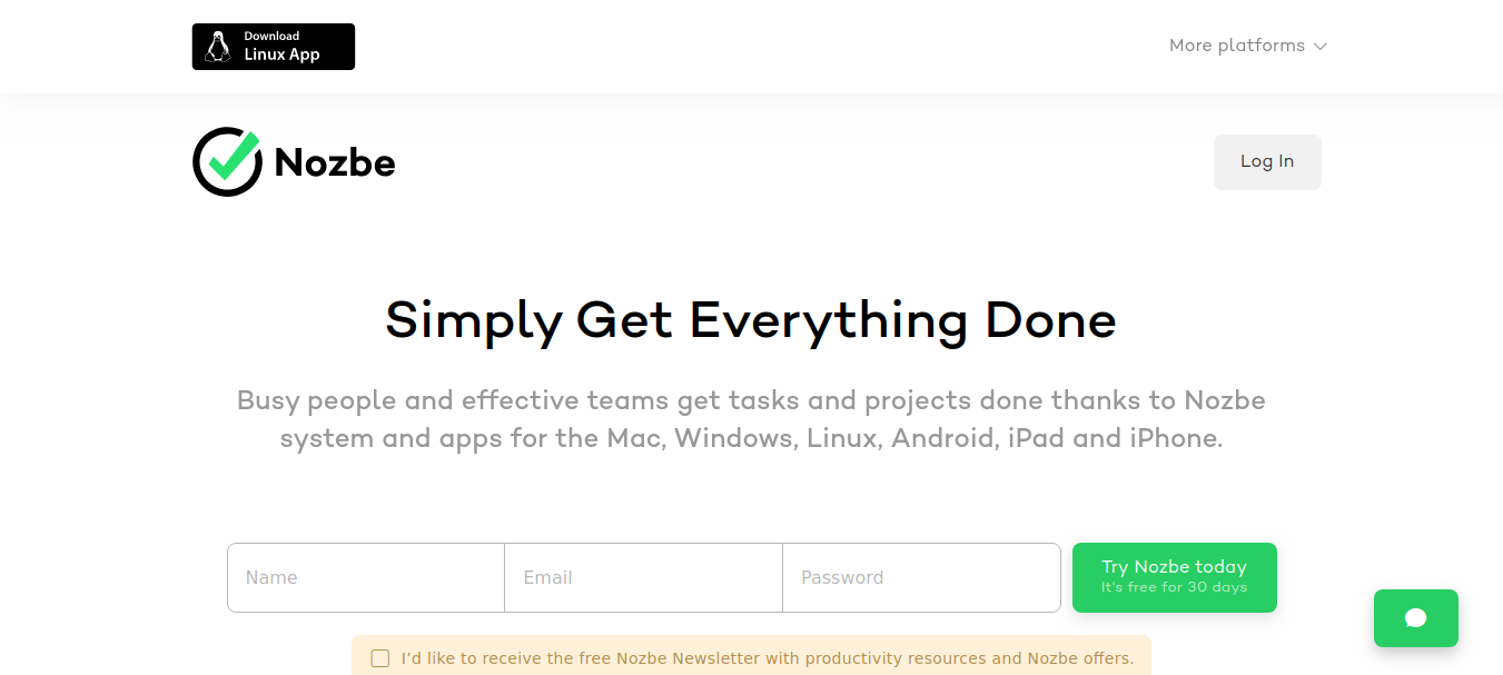 Nozbe - omnifocus alternatives