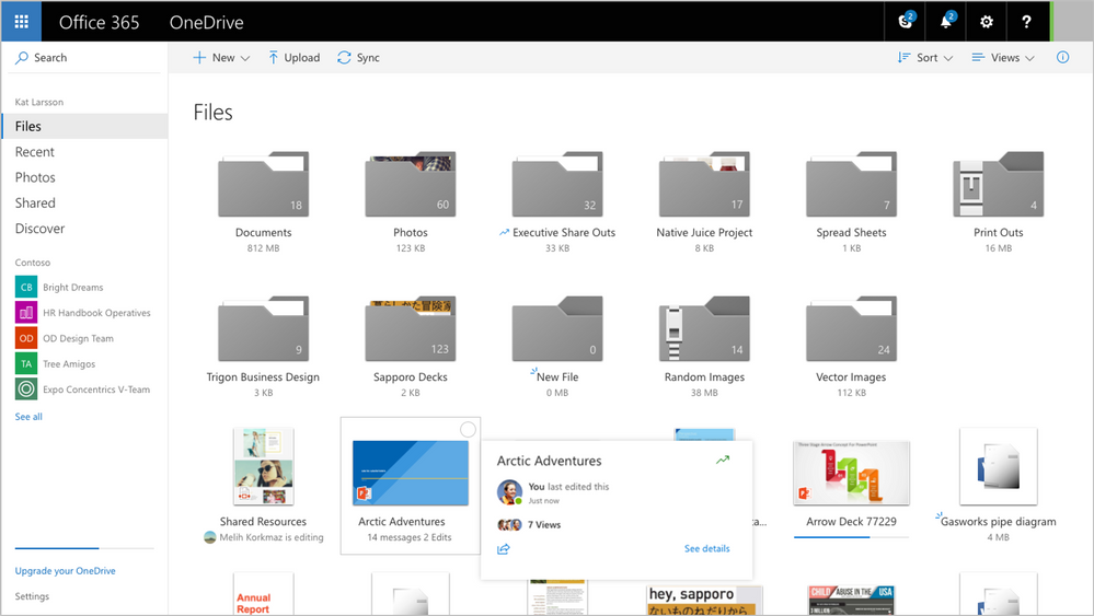 OneDrive-web as best team communication tool