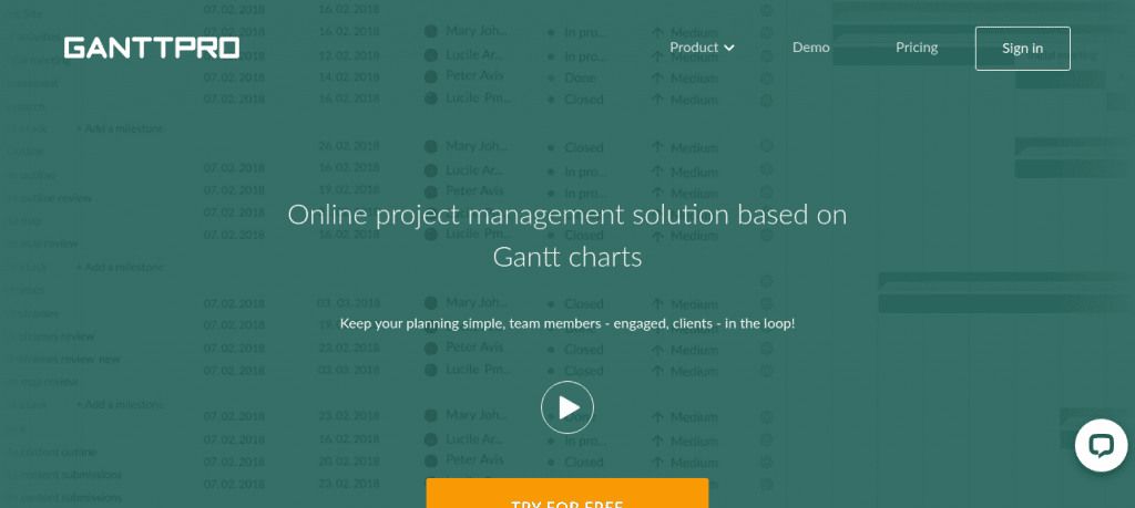 Ganttpro as gantt chart tool