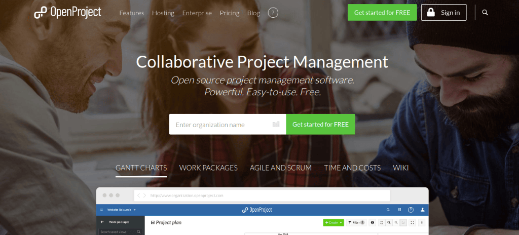 OpenProject online gantt chart tool