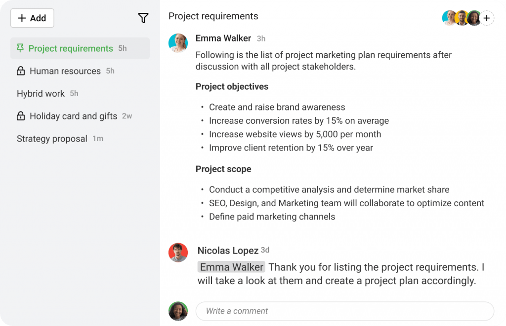 Project discussions