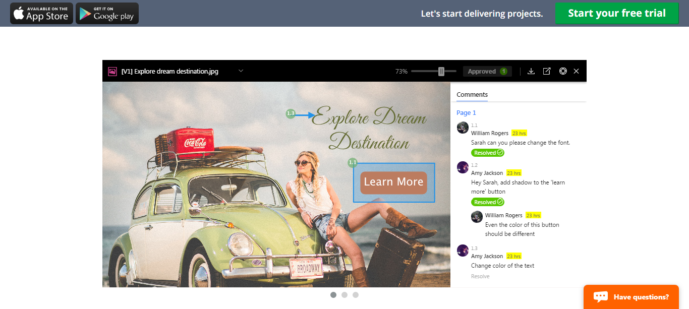 ProofHub is a versatile design feedback tools