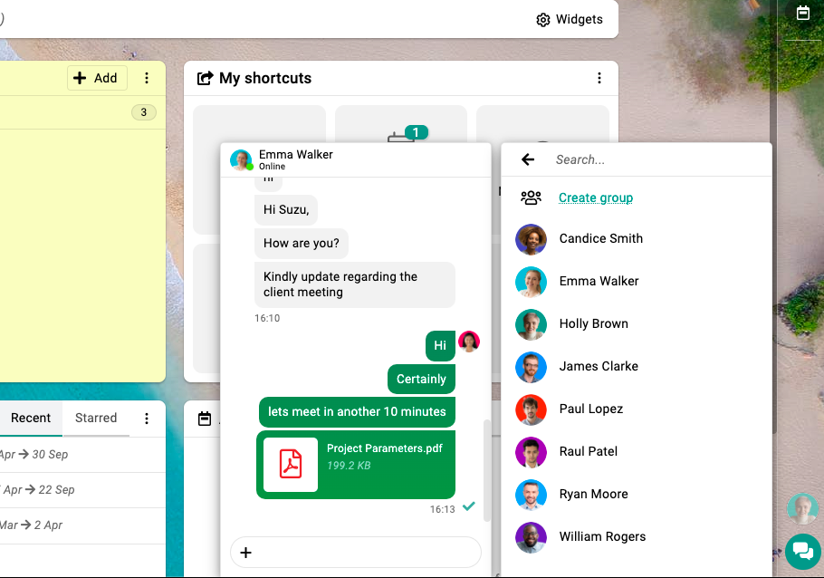 real-time built-in chat