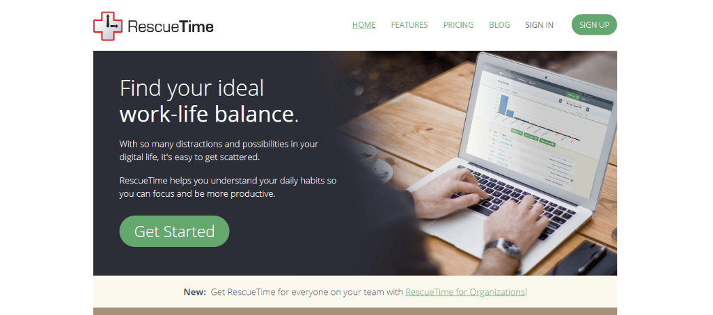 Rescuetime collaboration tool with in built time tracking