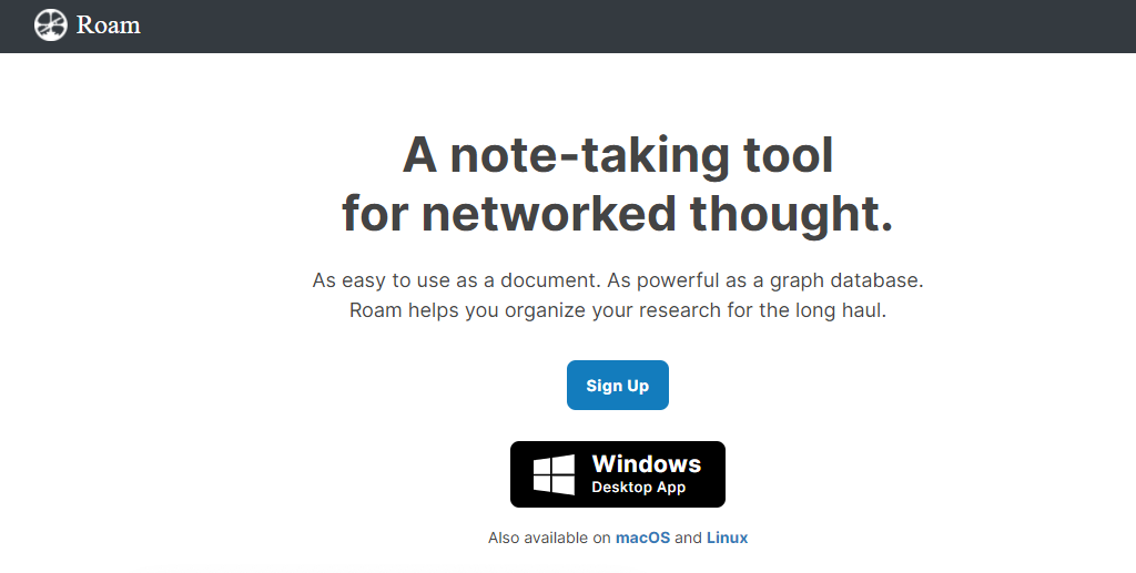 Roam Research as note taking app
