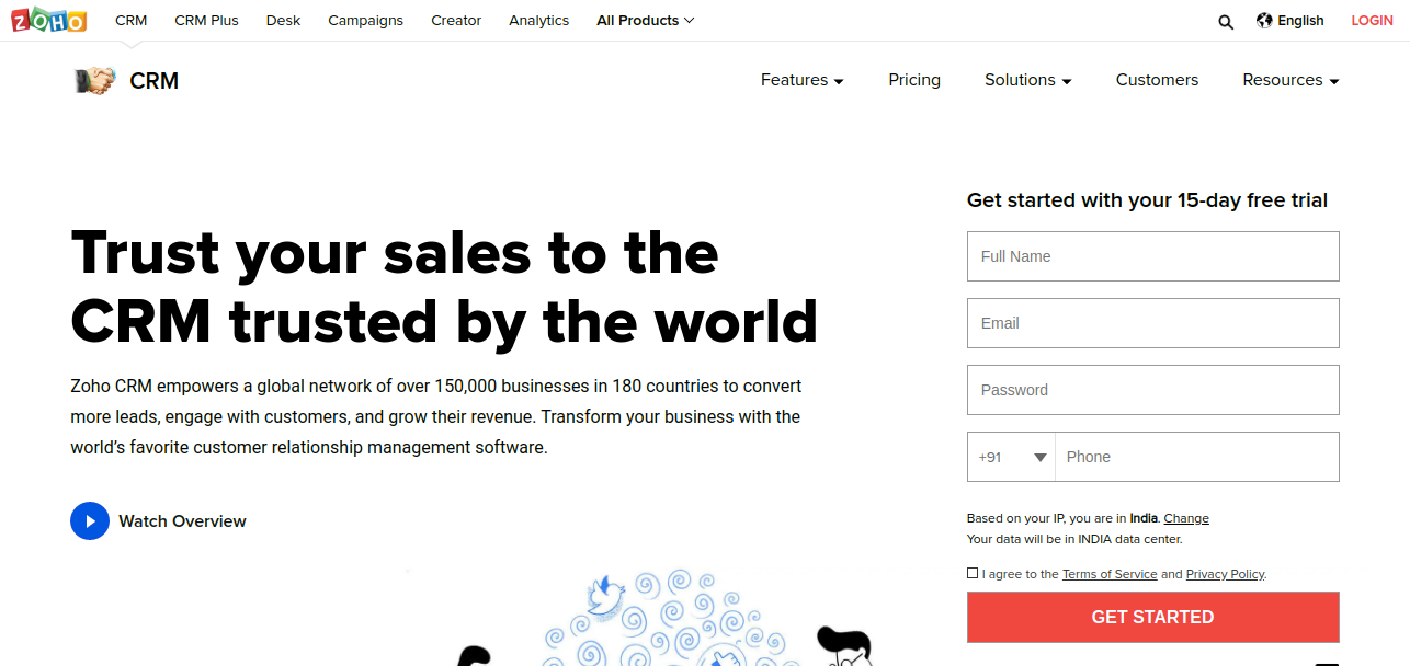 Zoho CRM as productivity app