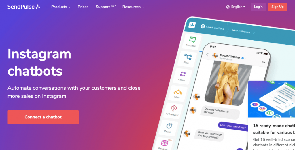 SendPulse chatbot builder