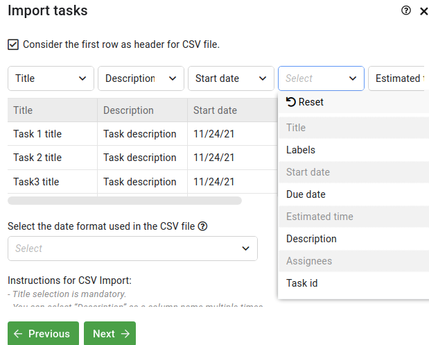 Import project from Email to ProofHub project management software