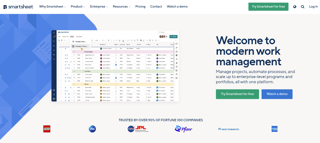 Smartsheet as a Monday alternative