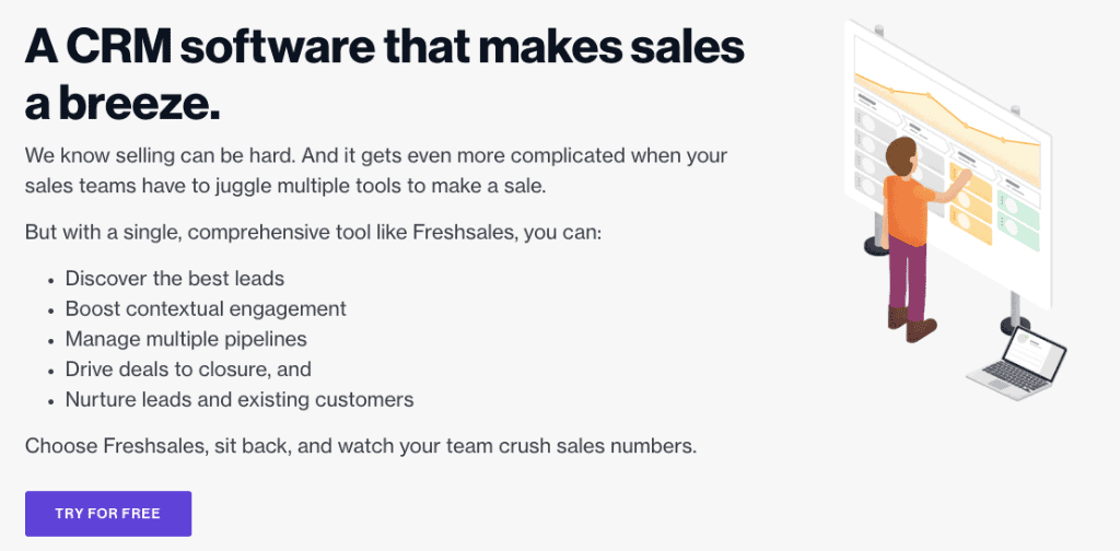 Freshworks CRM is a client management software