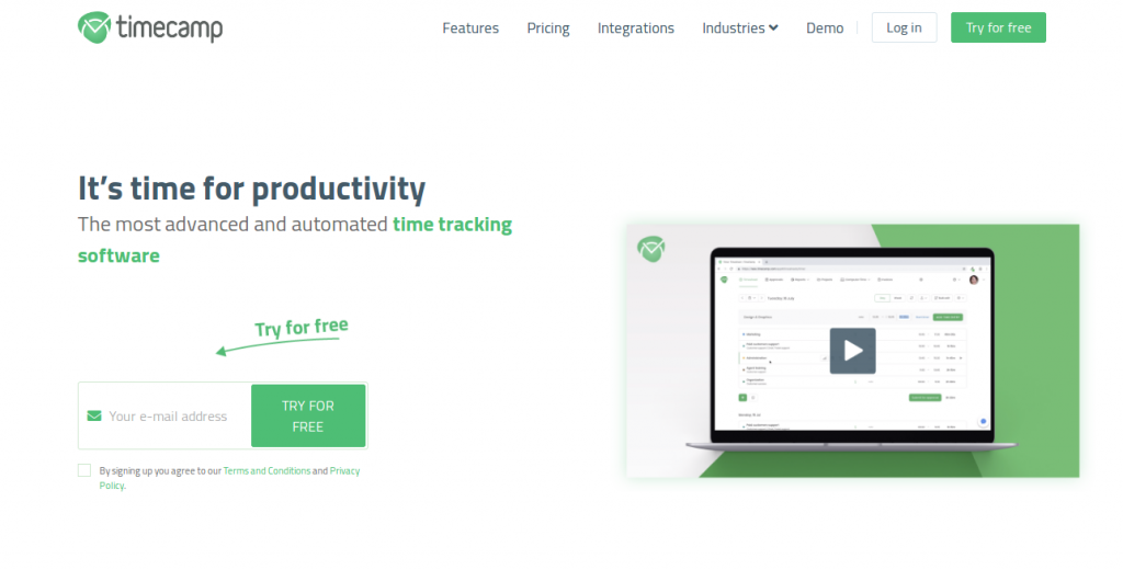 timecamp as time tracking software