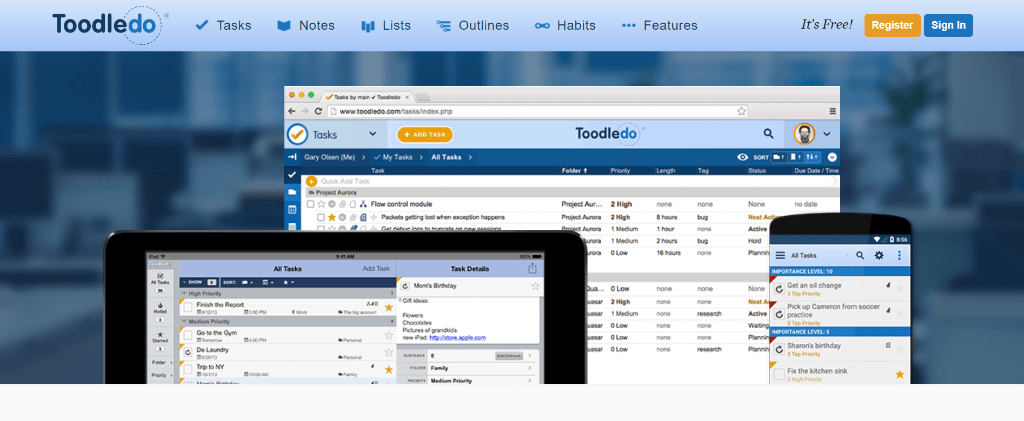 ToodleDo as a online to do list app