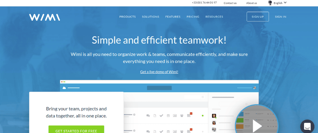 Wimi Online Collaboration Tool with File Sharing Feature